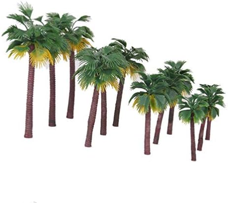Lioobo на отворено декор на отворено декор 12 парчиња минијатурни палми модел палма за палма железница железничка архитектура сценографија пејзаж
