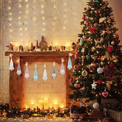 Skylety 4 парчиња шведски украси за новогодишни елка мини гном украси се чувствуваа гном виси кукли за новогодишна елка дома