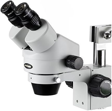 Amscope SM-4BZ Професионален Бинокуларен Микроскоп За Стерео Зумирање, Wh10x Окулари, 3,5 X-90X Зголемување, 0,7 X-4,5 X Зум Цел, Амбиентално Осветлување, Држач За Бум Со Двојна Рака,