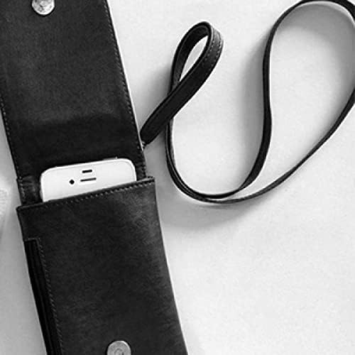 Бела мастило уметнички образец Телефонска чанта чанта што виси мобилна торбичка црн џеб
