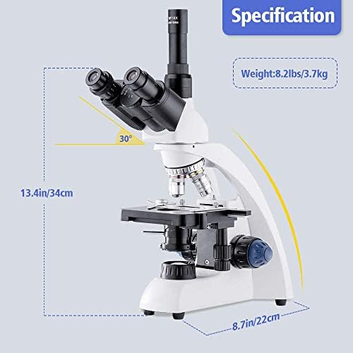 Соединение со тринокуларен Микроскоп 40Х-1600Х, ОСВЕТЛУВАЊЕ НА ЛЕР, Двослојна Механичка Фаза, Кондензатор Абе