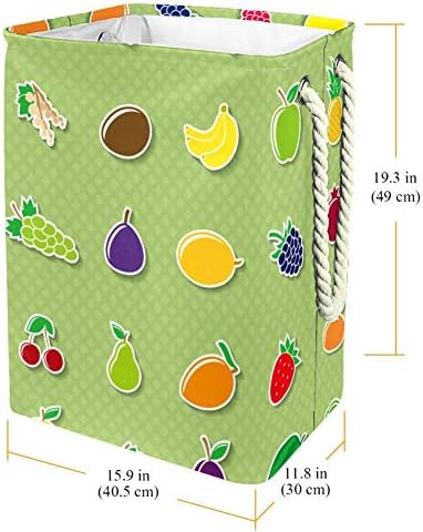 Комплет Различни Икони За Овошје Изолирана 300д Оксфорд Пвц Водоотпорна Облека Ја Попречува Големата Корпа За Перење За Ќебиња Играчки