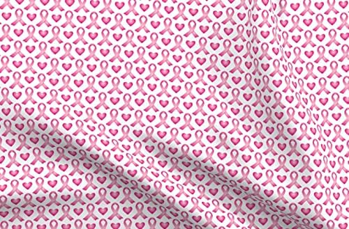 Ткаенина од лажица-Свесност За Ракот Рак На Дојка Розови Панделки Преживеани Жени Женски Печатени На Памучна Ткаенина со Потпис На Ливчиња