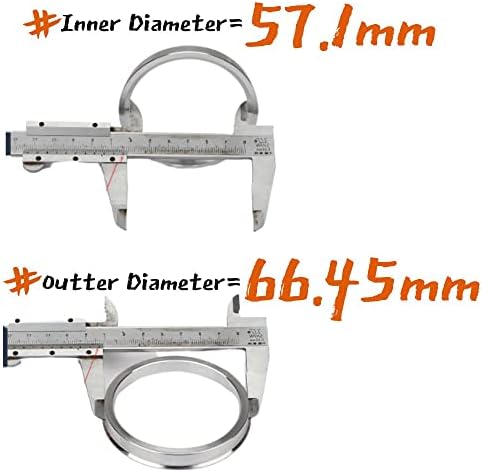 Центрични прстени на laicarvor Hub 66,45 до 57.1 Алуминиумска легура OD = 66.45mm ID = 57,1mm QTY