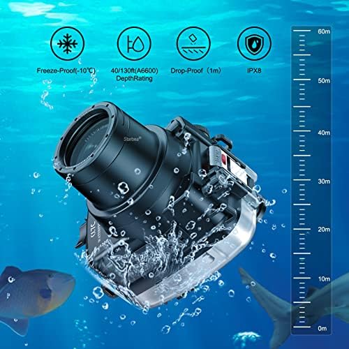 Подводни куќишта за морски плодови за леќи на Sony A7C 28-70mm 130FT/40m заштитен случај на водоотпорна камера за школка за фотоапарати за фотографирање