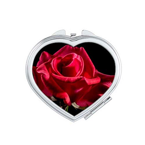 Темно црвени рози цвеќиња Арт Деко Подарок моден огледало за патување Преносен рачен џеб шминка