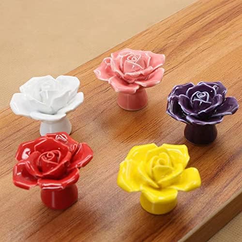 Ванијанму 4пакувајте Розови Керамички Елегантни Копчиња Од Кабинетот За Цвеќе Од Роза, Со Завртки За Монтирање Гроздобер Кујнски Копчиња За Фиоки За Цвеќе Од Роза ?
