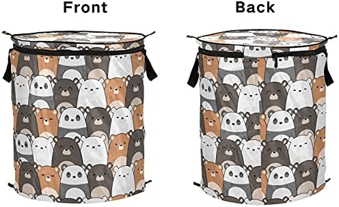Симпатична животинска панда мечка се појавува алишта за алишта со капакот за складирање на капакот, склопувачка торба за перење