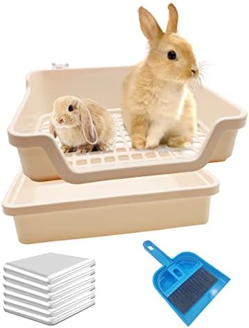 BNOSDM Голема зајачка легло кутија длабоко зајак тоалет за зајаче засилувач за тренинзи за легло со таблета, мало животно легло тава за возрасни зајаци чиншила ферети
