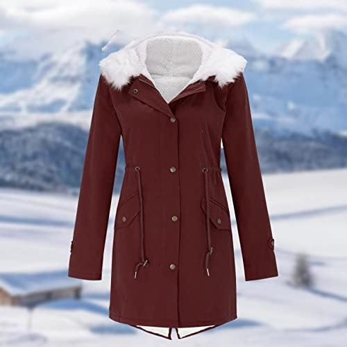 Зимски палто за зимско палто задебелен палто плус големина топло трендовски зимско руно наредено худи снежен палто