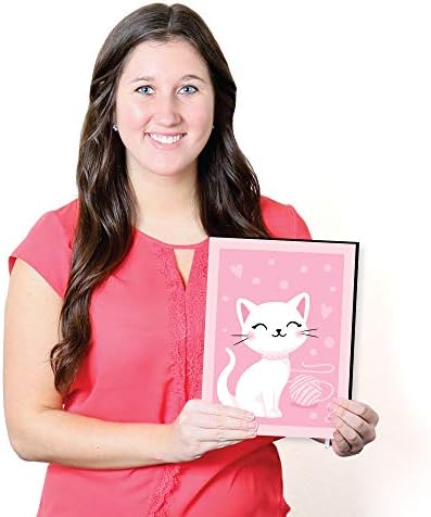 Голема точка на среќа чиста мачка мачка - маче меу расадник wallидна уметност и украси за деца - идеи за подароци - 7,5 x 10 инчи - сет од 3 отпечатоци