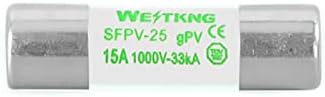 PURYN 100pcs PV Соларен Осигурувач 1000V DC 10 * 38mm 1A 3A 5A 10A 15A 20A 25A 30A За Заштита На Фотоволтаичниот Електроенергетски Систем Чисто Топење На Среброто