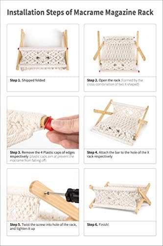 Mkono Macrame Vinyl Record Storage Holder Boho Home Decor Magazine Casher Casher Modern Woven Vinyl Record Album Organized Display Rack