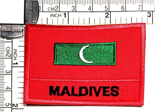 Кленплус 1, 7Х2, 6 ИНЧИ. Малдиви Знаме Лепенка Тактички Воено Знаме Везени Закрпи Земја Знаме Налепници Вез Занает Декорација Јакни