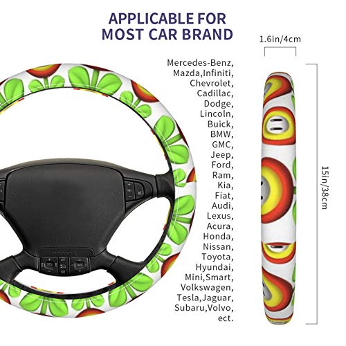 Симпатична Сончоглед Зашиена кожа капакот на воланот динамичен дизајн универзална големина, погоден за повеќето волани на автомобилот