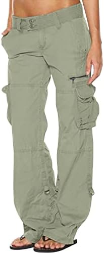 Ekiyvo женски карго панталони со високи половини облечени летни деловни деловни активности, случајни пешачки панталони со нозе, мулти-џебови