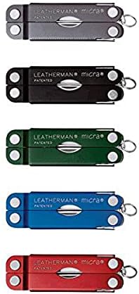 Leatherman, Micra Keychain Multitool со ножици со пролетно дејство и алатки за чешлање, не'рѓосувачки челик, изграден во САД, не'рѓосувачки