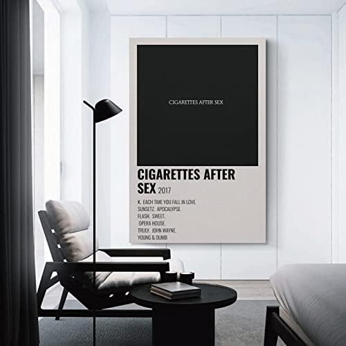 Xiaomb цигари после сексуална музика постер за спална соба естетски wallиден декор платно artиден уметност подарок 12x18inch