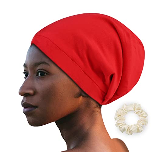 Мечка Алјаска - Природна свила обложена капа за спиење на косата за коса, шлака за шамија на шал за кадрава сува коса/средна должина/полу