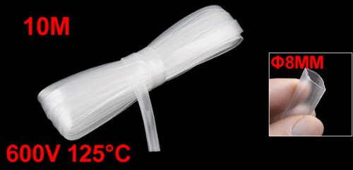 Уксел А12080700укс0423 Полиолефинска Цевка За Намалување На Топлина, Дијаметар од 8 мм, 10 м, 32,8', Јасно
