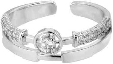 Ојлма циркон круг Отворени прстени за жени кристално злато прсти прилагодлив прстен за венчавки за в Vалините накит-89947