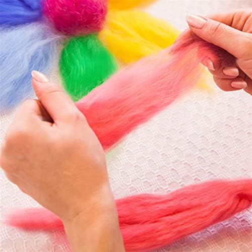 ТВЛАР предиво од 20 бои Волна почувствувајќи игла за игла за почеток на ткаенини занаетчиски комплет волна, за да се врти рака за