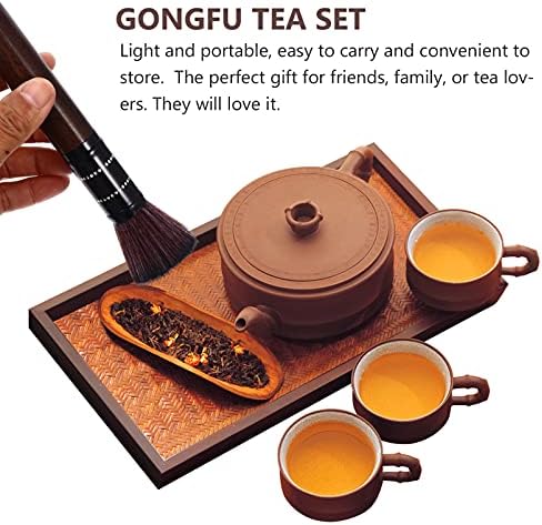 Хемотон Кинески чај сет кинески чај сет чај лажичка 5 парчиња кинески алатки за чај ongongfu Поставете чај церемонија чај чаша чаша чај