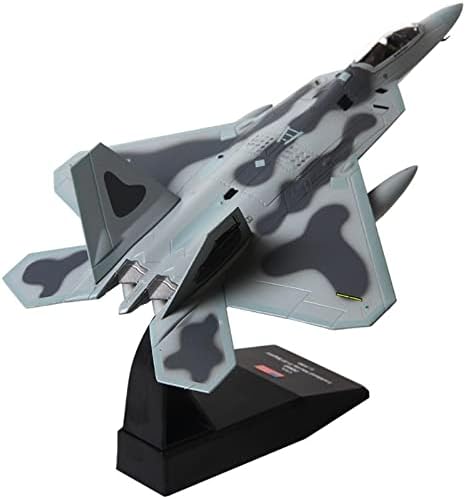 F -22 Raptor Fighter - 1/100 Diecast Airplane Model Model Fighter Toy Воен авион со колекција на модели на Stand Stand