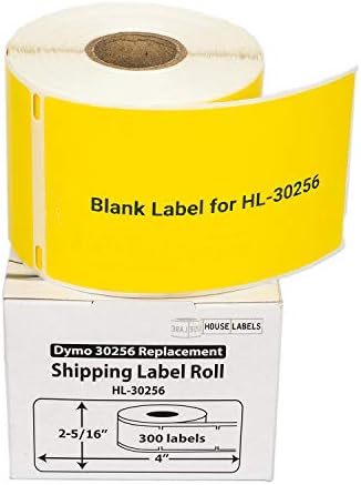 HouseLabels компатибилни Dymo 30256 Етикети за жолти превоз компатибилни со Rollo, Dymo LW печатачи, 6 ролни / 300 етикети по ролна