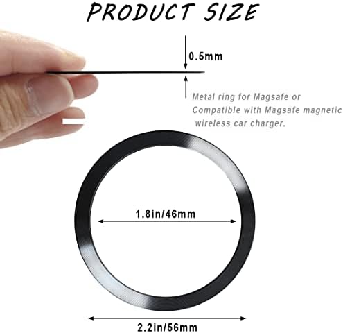 10 парчиња метален прстен за магнетски безжичен полнач, 2 стилови, Универзален ултра тенок ЦД -лента со тркалезни прстени за конверзија на налепници,