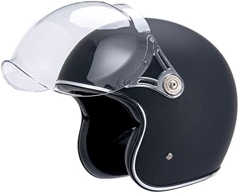 Vcoros A500 ретро полу-мотоцикл кацига со шлемови со шлемови со фиберглас од фиберглас од штит