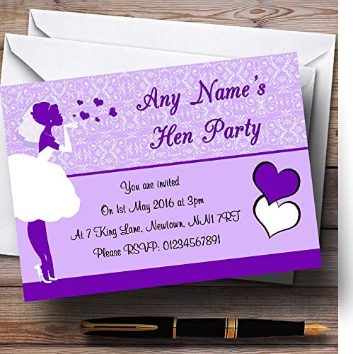 Картичка Зоолошката Градина Виолетова Невестата Срца Персоналните Покани Кокошка Партија