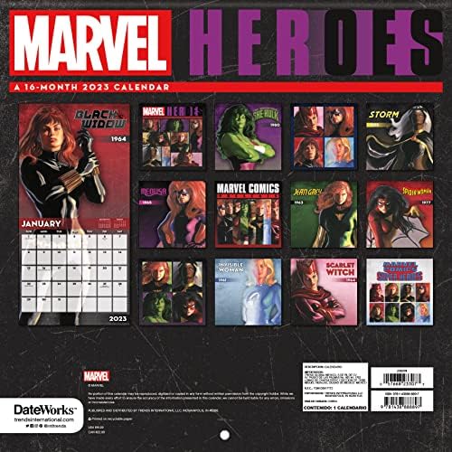 Жените Од Марвел Календар 2023 -- Лукс 2023 Марвел Херои Ѕид Календар Пакет Со Повеќе 100 Календар Налепници