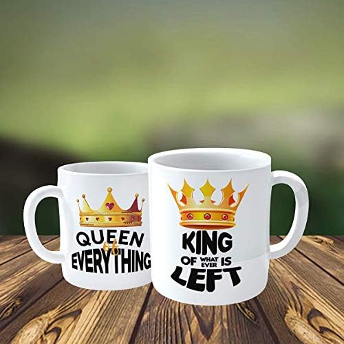 Смешни парови кригла-кули кафе кригла-2 пакувања сет-кули чаши-loversубители на чаши-loversубители на чаши-валентинен кригла од кралица на сè, крал на што и да е останато