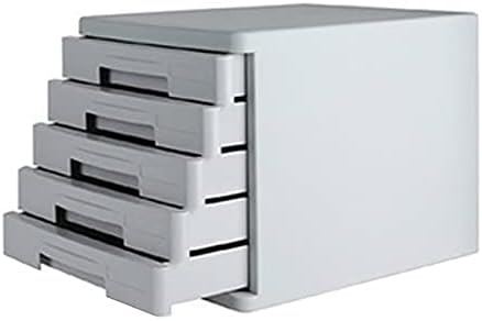 Кабинет за десктоп датотеки, кутија за складирање на датотеки со 5 слоеви со заклучување, мала фиока, кутија за складирање на податоци, хартија А4, пластика за канцел