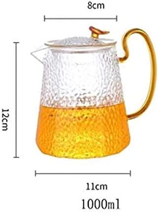 Стаклен котел стакло чајник чајник чајник чај стакло чајник чај за раздвојување филтер чајник дневна соба цветни чајници капацитет