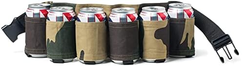 Senvitate Beer Belt, 6 Pack Piver Holder Shaverage Belt Holder, држач за сода пиво за мажи, прилагодлив пакет за половината за пиво