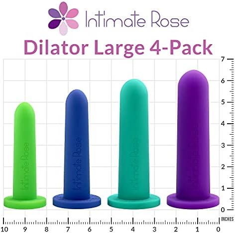 Заштедете 10% на интимна роза 8-PC силиконски дилатори за жени и мажи, големини 1-8 + кадифе роза интимна лубрикант вагинална навлажнувач 8oz.