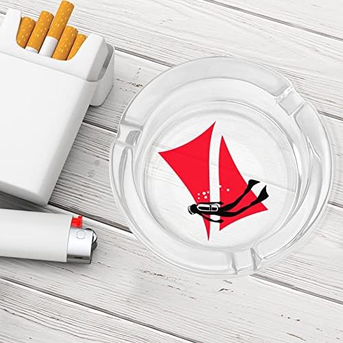 Знамето на нуркачот со нуркач стакло од пепел за цигари за преносен фиока за пепел, преносен држач за пепел, за затворено на отворено