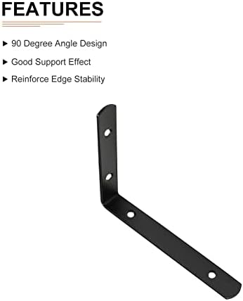 DTGN 5.91 x4. 33 x0.79 L Заграда Агол Загради-4Pack-Добро За Поправање Дрвен Мебел - Нерѓосувачки Челик Прав Агол Загради W/Завртки-Црна