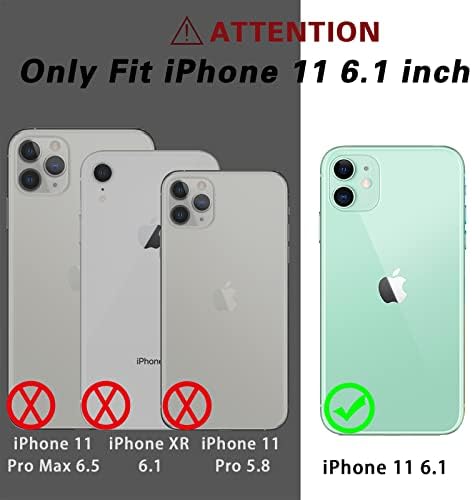 Nineasy за Iphone 11 Случај, [3 во 1] Тешки Заштита iPhone 11 Kickstand Случај со[9h Стакло Заштитник На Екранот][360°Ротирачки Прстен