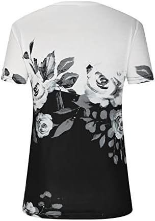Женска блуза лето есен краток ракав мек удобна 2023 облека памук против вратот графички салон за дами hj hj