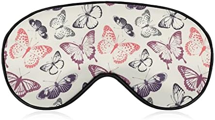 Ретро пеперутка шема1 Смешна маска за очи за спиење мек капакот на очите со прилагодлива лента за ноќни очила за мажи жени