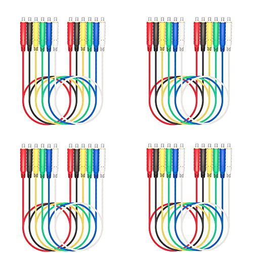 24 парчиња двојно завршен магнетски тест води 30VAC 5A TEST жици Мека автоматска адсорпција на силиконски скокач на двата краја на 100 см/39,4 инчи флексибилен кабел за елект