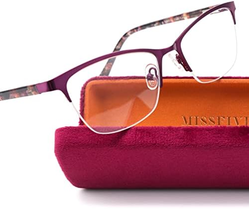 Missfive Premium Progressive Multifocus Metal Computs Читање очила за жени и тврд случај, без линиски мултифокални читатели без скршена
