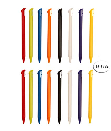 Boseen 16 парчиња Шарена пластика за замена на допир, стилус пенкало, компатибилен со Nintendo New 3DS XL, 3DS LL