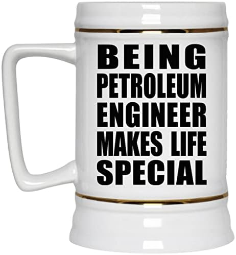 Дизајнирајте Да Бидете Нафтен Инженер Го Прави Животот Посебен, 22оз Пиво Штајн Керамички Танкар Кригла Со Рачка За Замрзнувач, Подароци