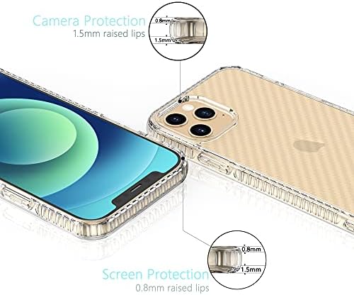 DOOGE Дизајниран За Iphone 11 Pro Max Случај, [Анти Отпечаток Од Прст] [Не Се Лизга] Шема На Јаглеродни Влакна Тешка Заштитна Јасна Тенка Задна