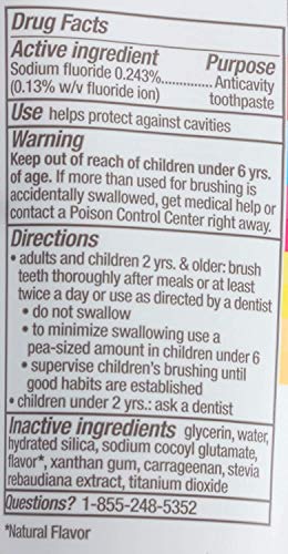 Детска паста за заби на Бурт, паста за заби, флуоридна паста за заби, фузија за овошје, 4,2 мл