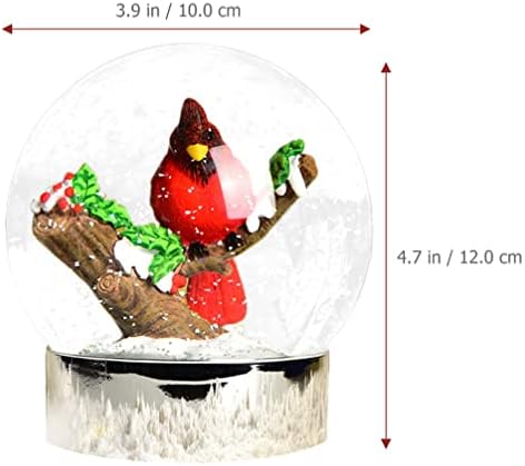 Artibetter New York Snow Globes кардинал на гранка Снег глобуси Декоративна статуа на птици Вода глобус сјај кристален десктоп декорација на хартија за хартија за табела за табе